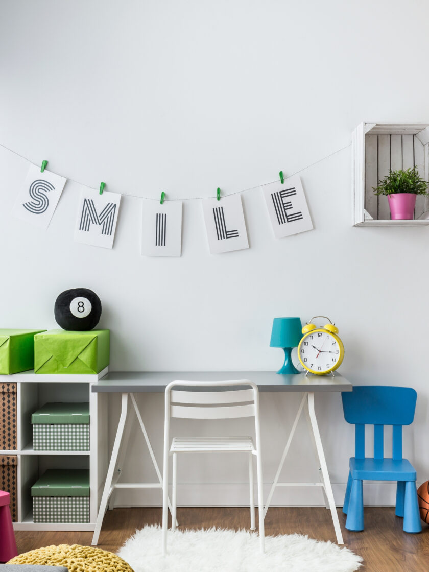 Tips on staying organized for at home schooling from 2B Organized.